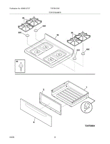 09 - Top / Drawer parts for Tappan Range TGF351ESK from AppliancePartsPros.com