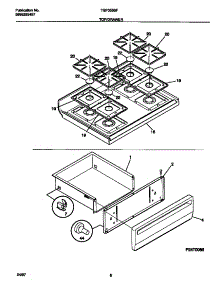 05 - Top / Drawer parts for Frigidaire Range TGF355BFWA from AppliancePartsPros.com