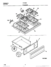 05 - Top / Drawer parts for Frigidaire Range TGF355BCDB from AppliancePartsPros.com