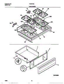 05 - Top / Drawer parts for Frigidaire Range TGF357BCWA from AppliancePartsPros.com