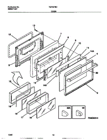 06 - Door parts for Frigidaire Range TGF357BCWA from AppliancePartsPros.com