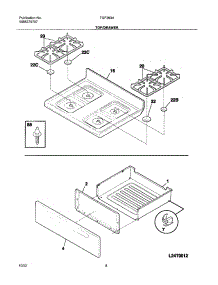09 - Top / Drawer parts for Tappan Range TGF363AUC from AppliancePartsPros.com