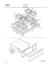 09 - Top / Drawer parts for Tappan Range TGF375CHSF from AppliancePartsPros.com