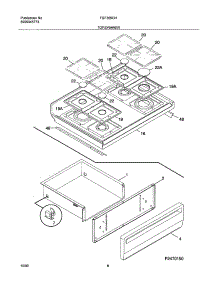 09 - Top / Drawer parts for Tappan Range TGF365CHSF from AppliancePartsPros.com