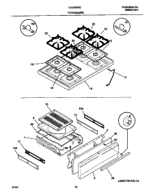 07 - Top / Drawer parts for Frigidaire Range TGO336BGD1 from AppliancePartsPros.com