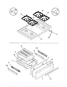 Top / Drawer parts for Tappan Range TGO336BGW3 from AppliancePartsPros.com