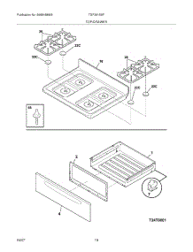 09 - Top / Drawer parts for Tappan Range TGF351ESF from AppliancePartsPros.com