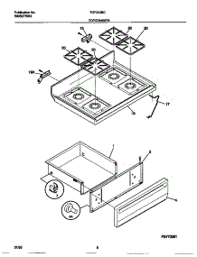 05 - Top / Drawer parts for Frigidaire Range TGF353BCWB from AppliancePartsPros.com