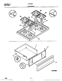05 - Top / Drawer parts for Frigidaire Range TGF354SCWB from AppliancePartsPros.com