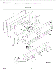 03 - Backguard parts for Frigidaire Range TGF336BHDB from AppliancePartsPros.com