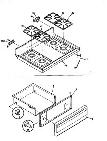 05 - Top / Drawer parts for Frigidaire Range TGF353BCDA from AppliancePartsPros.com