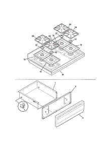 Top / Drawer parts for Tappan Range TGF355CGSA from AppliancePartsPros.com