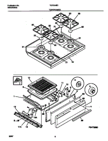 05 - Top / Drawer parts for Frigidaire Range TGF334BCWF from AppliancePartsPros.com
