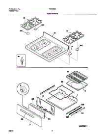 09 - Top / Drawer parts for Tappan Range TGF336ASA from AppliancePartsPros.com