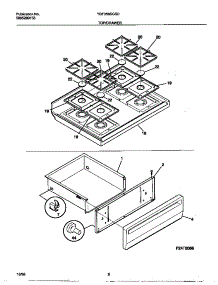 05 - Top / Drawer parts for Frigidaire Range TGF356CCSD from AppliancePartsPros.com