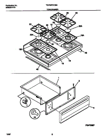 05 - Top / Drawer parts for Frigidaire Range TGF357CCSG from AppliancePartsPros.com