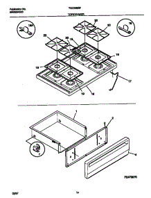 07 - Top / Drawer parts for Frigidaire Range TGO356BFDB from AppliancePartsPros.com