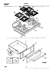 05 - Top / Drawer parts for Frigidaire Range TGF362BBBD from AppliancePartsPros.com