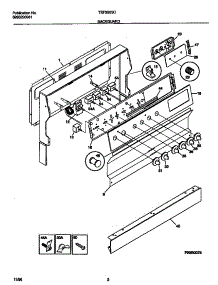 02 - Backguard parts for Frigidaire Range TEF350SCDD from AppliancePartsPros.com