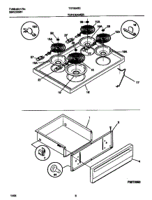 04 - Top / Drawer parts for Frigidaire Range TEF350SCDD from AppliancePartsPros.com