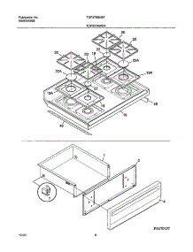 09 - Top / Drawer parts for Tappan Range TGF375BHBF from AppliancePartsPros.com