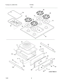 09 - Top / Drawer parts for Tappan Range TGF605EU1 from AppliancePartsPros.com