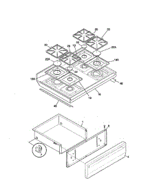 Top / Drawer parts for Tappan Range TGF375BHBC from AppliancePartsPros.com