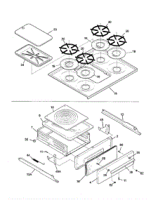 Top / Drawer parts for Tappan Range TGF605WFW6 from AppliancePartsPros.com