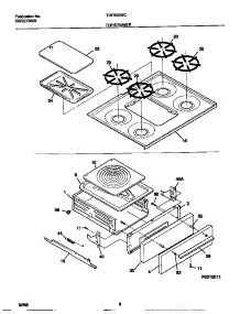 05 - Top / Drawer parts for Frigidaire Range TGF605WCWA from AppliancePartsPros.com