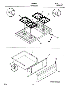 04 - Top / Drawer parts for Frigidaire Range TGO356BHD3 from AppliancePartsPros.com