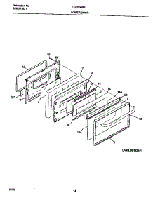 05 - Lower Door parts for Frigidaire Range TGO356BHD3 from AppliancePartsPros.com