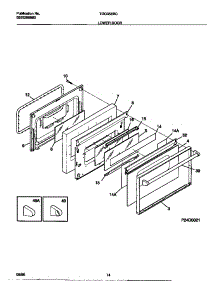 08 - Lower Door parts for Frigidaire Range TGO356BCWC from AppliancePartsPros.com