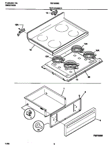 04 - Top / Drawer parts for Frigidaire Range TEF356SCWB from AppliancePartsPros.com