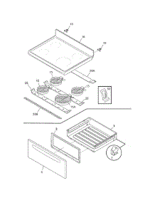 Top / Drawer parts for Tappan Range TEF361ESF from AppliancePartsPros.com