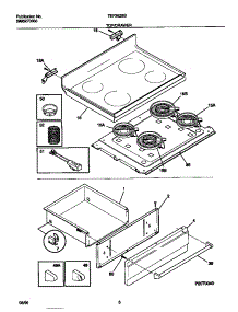 04 - Top / Drawer parts for Frigidaire Range TEF362BBBC from AppliancePartsPros.com