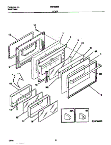 05 - Door parts for Frigidaire Range TEF362BBBC from AppliancePartsPros.com