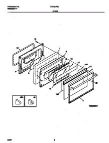 05 - Door parts for Frigidaire Range TEF357BCWE from AppliancePartsPros.com