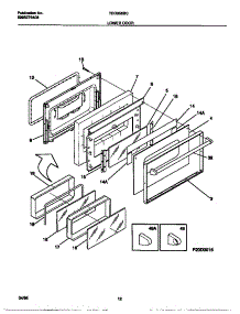 07 - Lower Door parts for Frigidaire Range TEO356BCDA from AppliancePartsPros.com