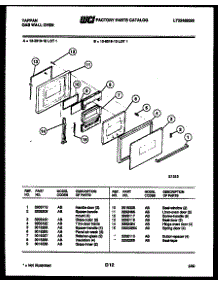 03 - Door Parts parts for Frigidaire Oven 12-6219-00-01 from AppliancePartsPros.com