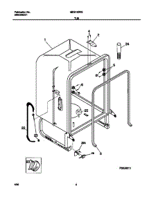 04 - Tub parts for Frigidaire Dishwasher MDB100RGW0 from AppliancePartsPros.com
