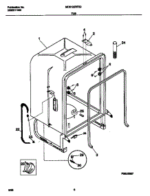 04 - Tub parts for Frigidaire Dishwasher MDB122RFS0 from AppliancePartsPros.com