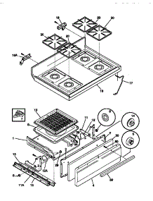 05 - Top / Drawer parts for Frigidaire Range TGF332BCDA from AppliancePartsPros.com
