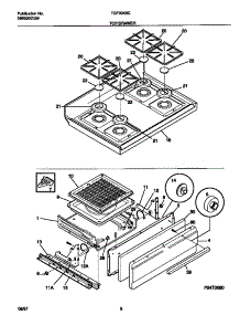 05 - Top / Drawer parts for Frigidaire Range TGF334BCWH from AppliancePartsPros.com