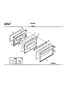 06 - Door parts for Frigidaire Range TGF335BCWB from AppliancePartsPros.com