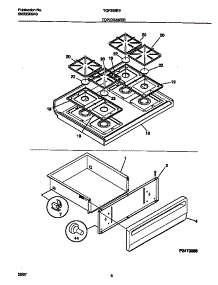 05 - Top / Drawer parts for Frigidaire Range TGF355BEWC from AppliancePartsPros.com