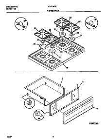 05 - Top / Drawer parts for Frigidaire Range TGF354SCWD from AppliancePartsPros.com
