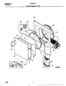 03 - Front Panel / Lint Filter parts for Frigidaire Dryer MDE336MBD2 from AppliancePartsPros.com