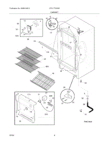 05 - Cabinet parts for Frigidaire Freezer CFU17F3AW3 from AppliancePartsPros.com