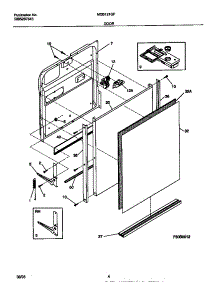 03 - Door parts for Frigidaire Dishwasher MDB121GFR0 from AppliancePartsPros.com