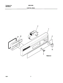 03 - Control Panel parts for Frigidaire Dishwasher MDB124BAB0 from AppliancePartsPros.com